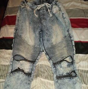 Womens zipped knee jeans